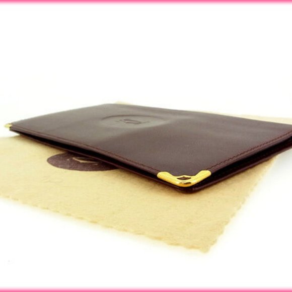 Cartier Wallet Purse Long Wallet Mastline Red Woman Authentic Used - Picture 2 of 4